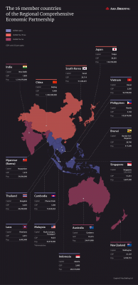 The 16 Member Countries of the Regional Comprehensive Economic Partnership 